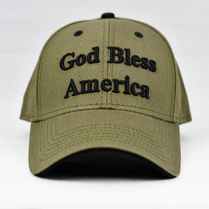 "God Bless America" Olive Green Cap