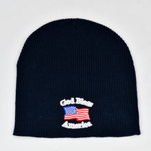 Load image into Gallery viewer, &quot;God Bless America&quot; Navy Blue Knit Cap