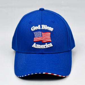 "God Bless America" w/ American Flag Bill in Royal Blue
