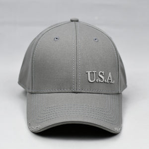 "U.S.A" Embroidered FR in Grey