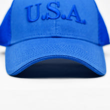 Load image into Gallery viewer, &quot;U.S.A&quot; Navy Embroidered in Royal Blue