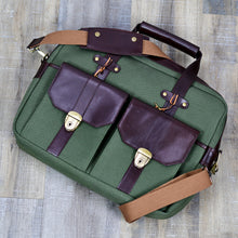 Load image into Gallery viewer, Artisti Leather &amp; Canvas Messenger Bag