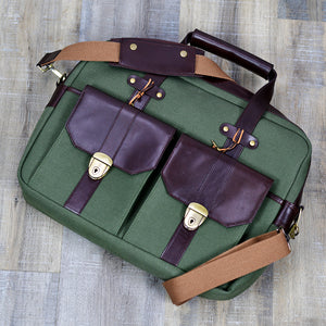 Artisti Leather & Canvas Messenger Bag