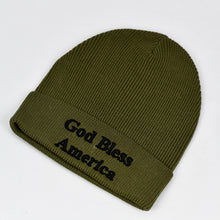 Load image into Gallery viewer, &quot;God Bless America&quot; Olive Green Knit Cap