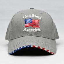 Load image into Gallery viewer, &quot;God Bless America&quot; w/ American Flag Bill in Grey