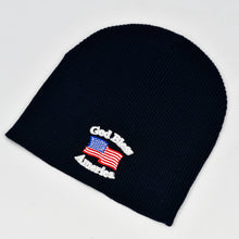 Load image into Gallery viewer, &quot;God Bless America&quot; Navy Blue Knit Cap