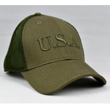 Load image into Gallery viewer, &quot;U.S.A&quot; Olive Embroidered in Olive Green