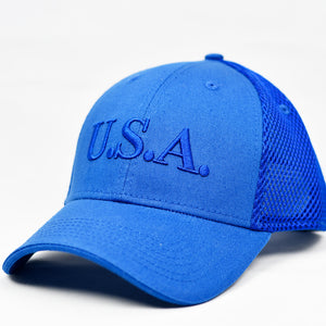 "U.S.A" Navy Embroidered in Royal Blue