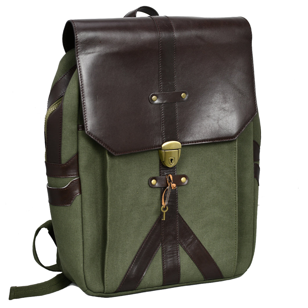 Artisti Leather & Canvas Backpack